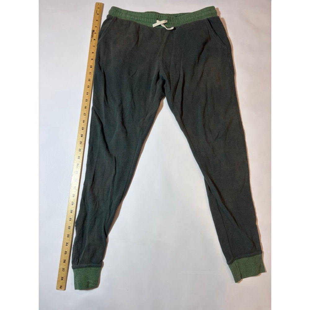 Pact Waffle Jogger Pants Mens M Organic Cotton Lounge Green FLAW - Picture 2 of 7